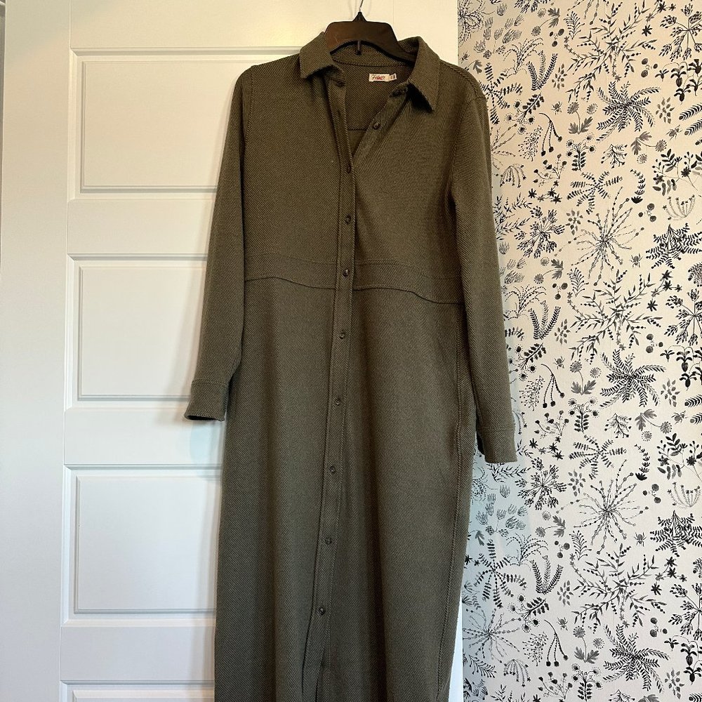 Faherty Legend Sweater Maxi Dress - Olive - Size M